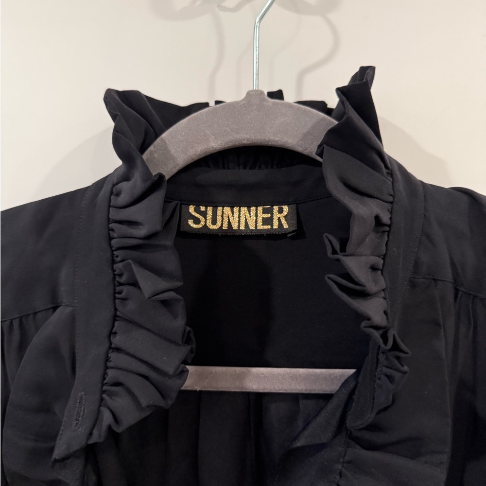 Sunner Navy Ruffle Mini Dress - Picture 2 of 4